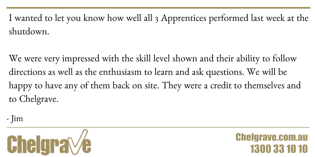 1st Year Apprentices – Client Feedback